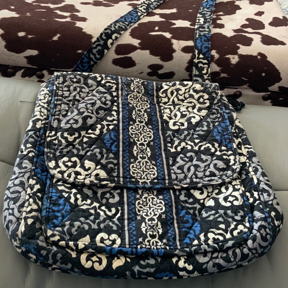 Retired, Vera Bradley Mailbag-fold over canterberry cobalt & Matchng laptop bag